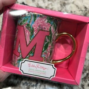 Lilly Pulitzer Initial ceramic mug “M”